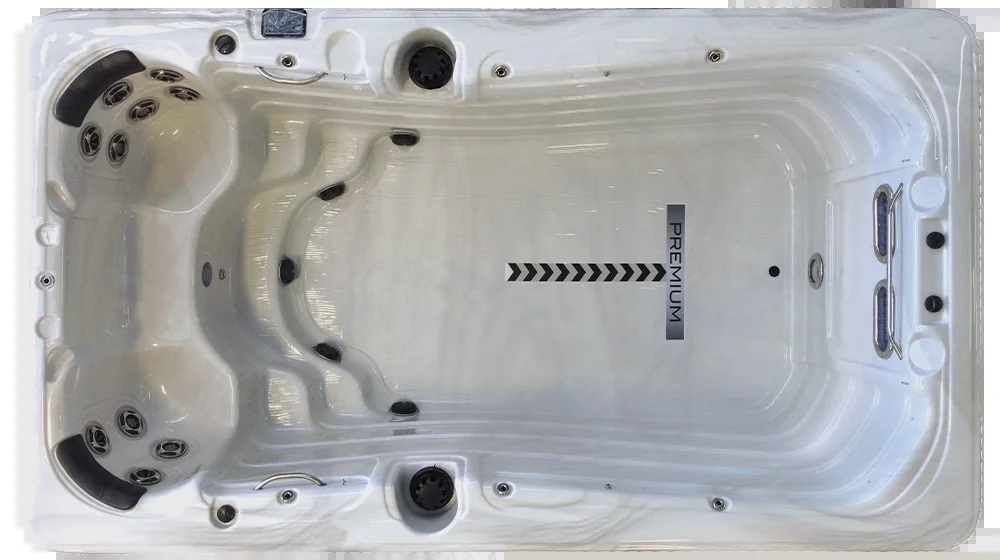Garden Leisure GL Premium 13 manufacturer view showing the swim area and seating