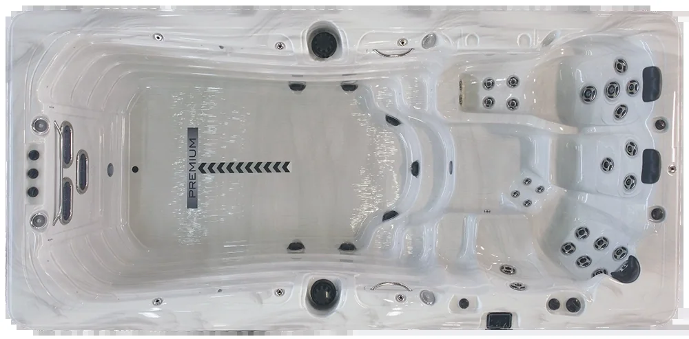 Garden Leisure GL Premium 17 manufacturer view showing the swim area and seating
