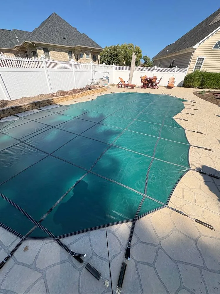 Fitted pool safety cover installed by The Pool Store
