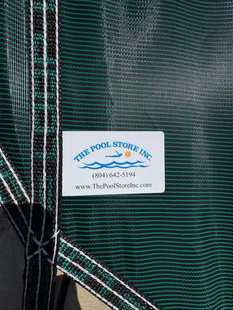 A close view of a Pool Store safety cover project